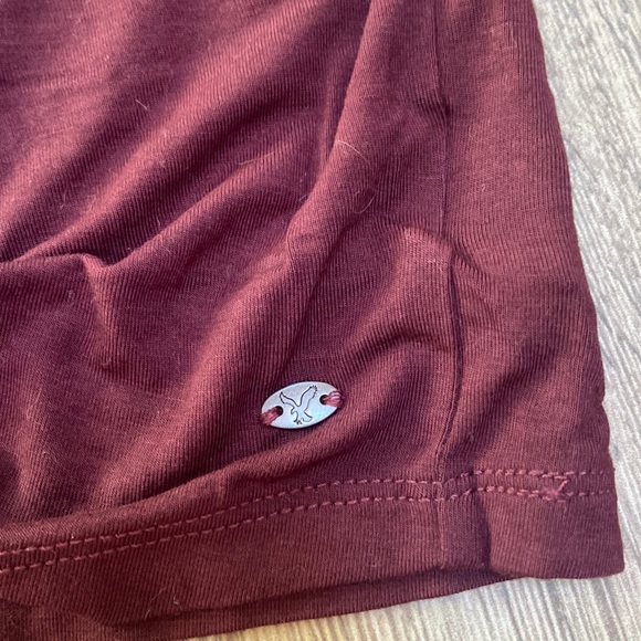 American Eagle Cropped Tank Top Burgundy - Picture 4 of 5